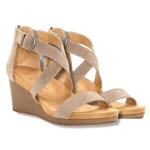 LUCKY BRAND Kenadee Wedge Sandal Women's 8.5 M in Camel